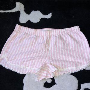 VS pink & white striped pajama shorts